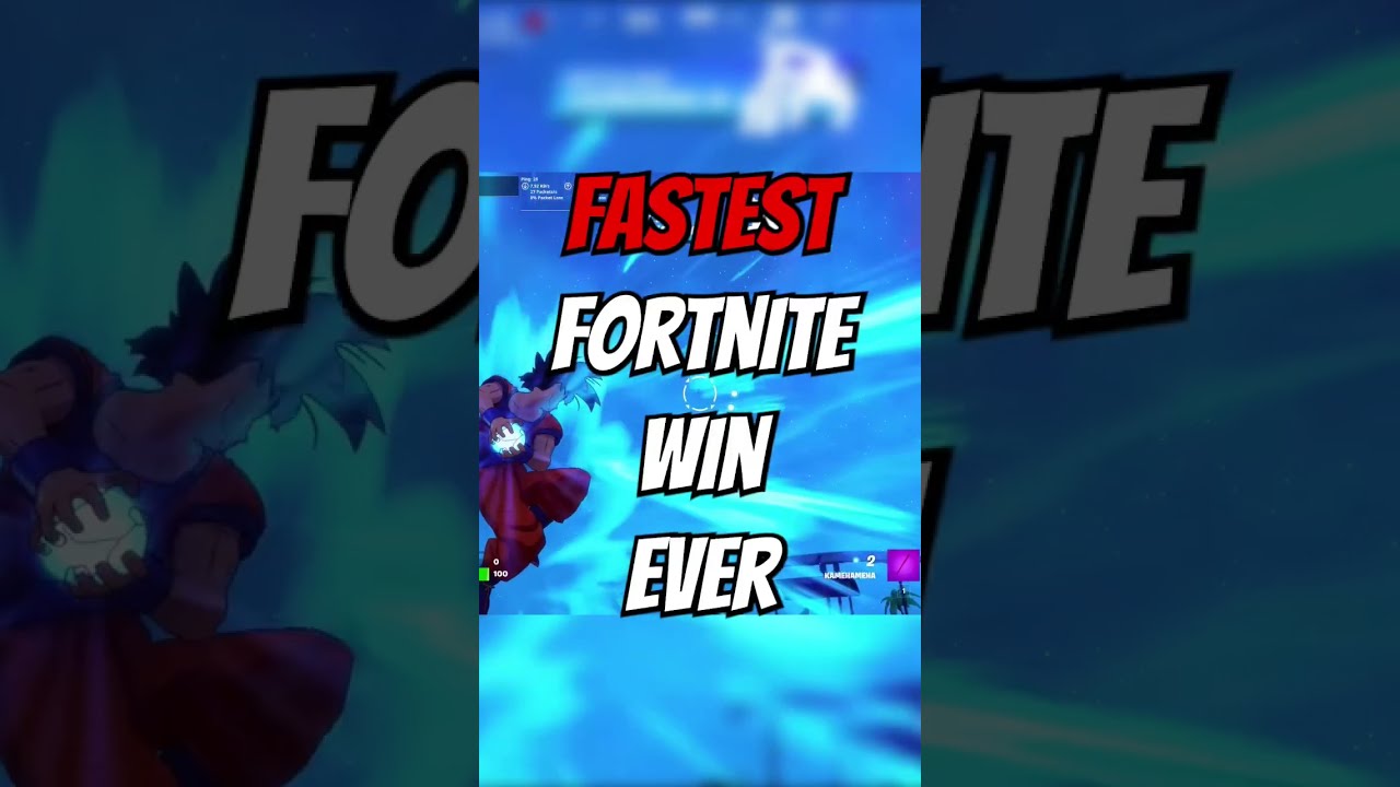 worlds fastest Fortnite battle royale win