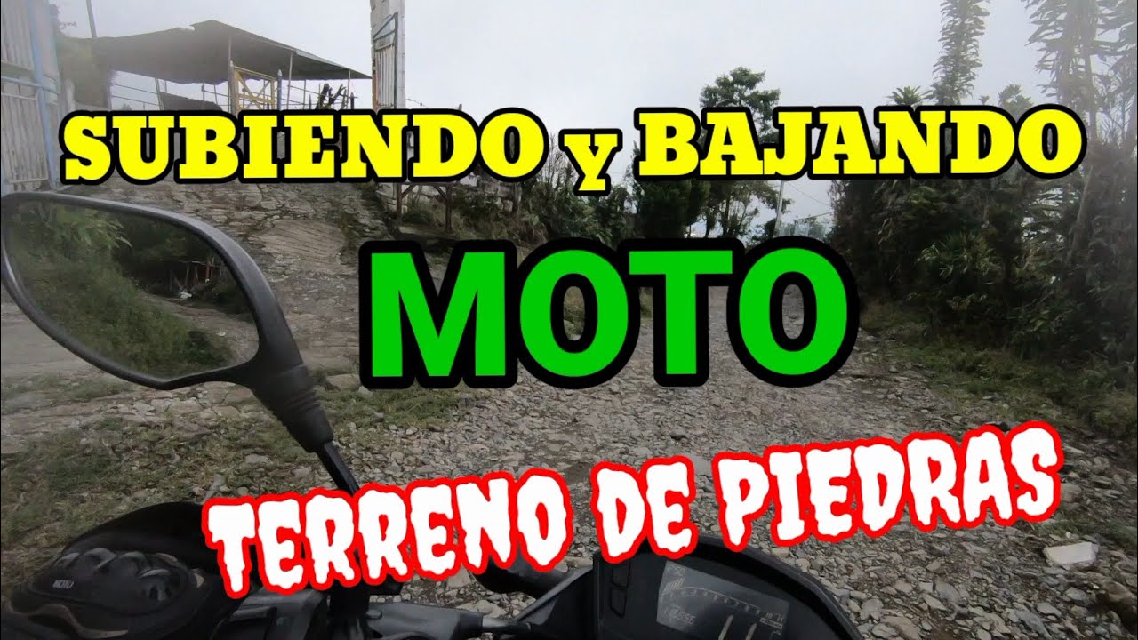 SUBIENDO y BAJANDO MOTO en TERRENO de PIEDRAS...