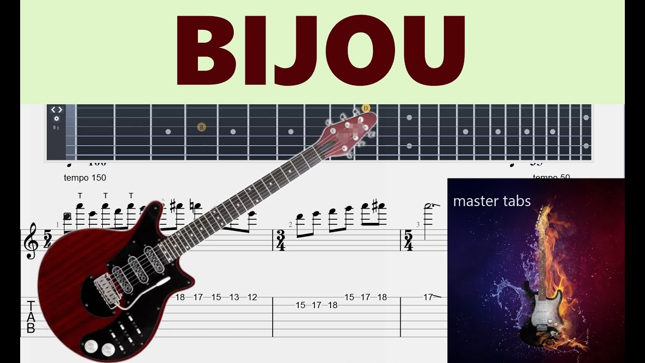 BIJOU |#queen #| Guitar Tab | #Mastertabs#BestFreeYoutubeMusic# #alternativerock #rock #pop