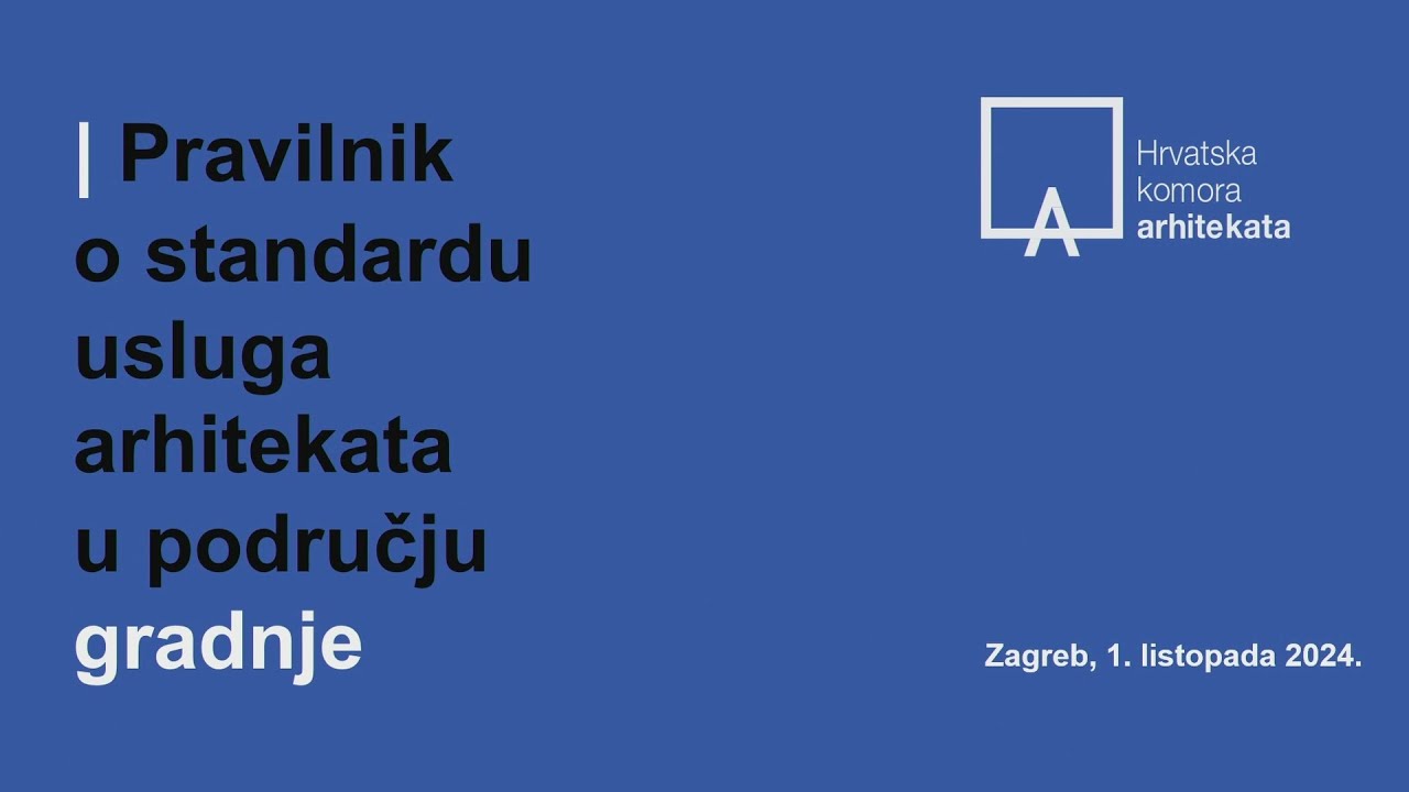 Predstavljanja Nacrta prijedloga pravilnika o standardu usluga arhitekata u području gradnje