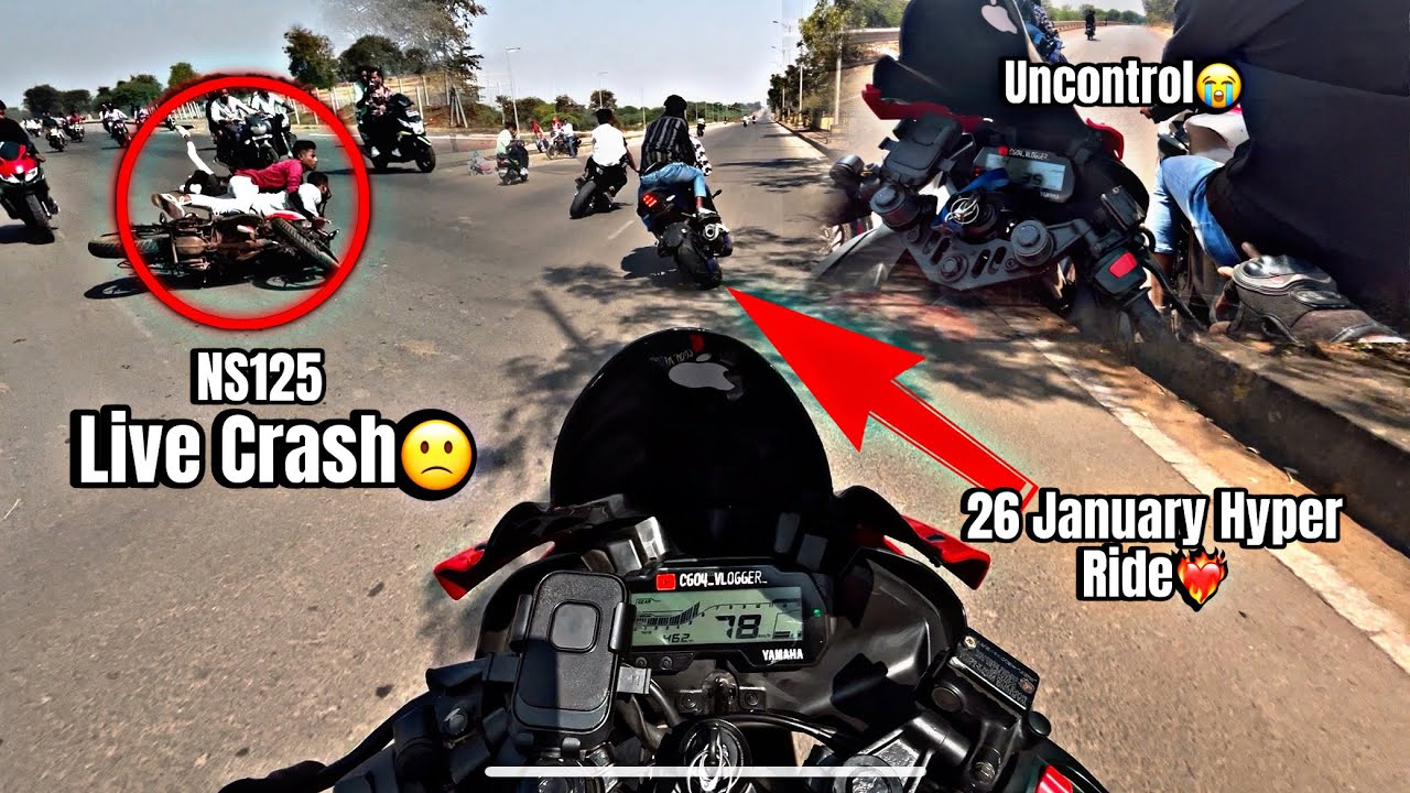 Part-1 // 26 January Hyper Ride // #live accident #crash #motovlogger #raipurchattisgarh #cgrider