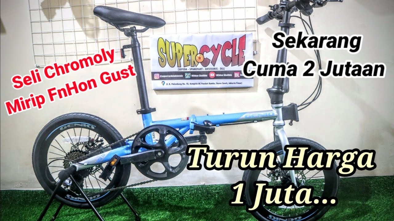 REVIEW LENGKAP SEPEDA LIPAT GENIO RUNES 1.0 FRAME CHROMOLY 2 JUTAAN