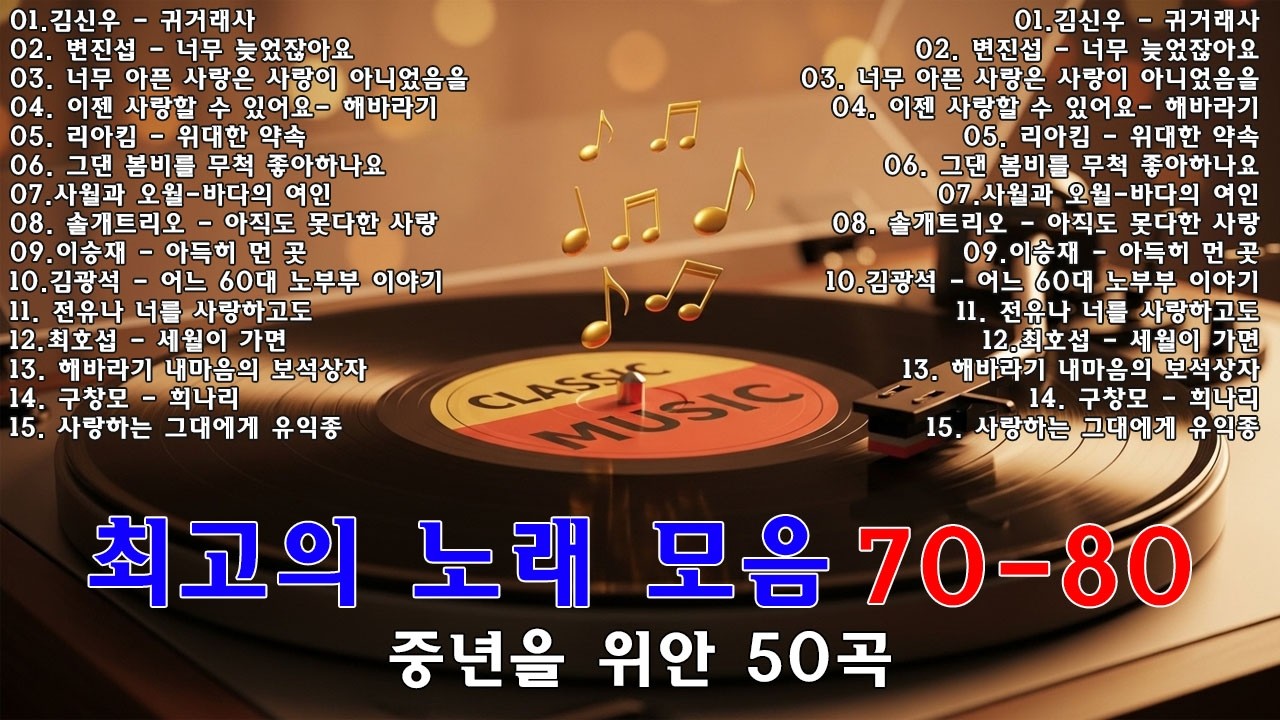 7080 추억의 노래 TOP 35놓치면 후회할걸 📻💿 1월이 되면 듣고 싶은 7080 노래 🕰️ 7080 감성 플레이리스트