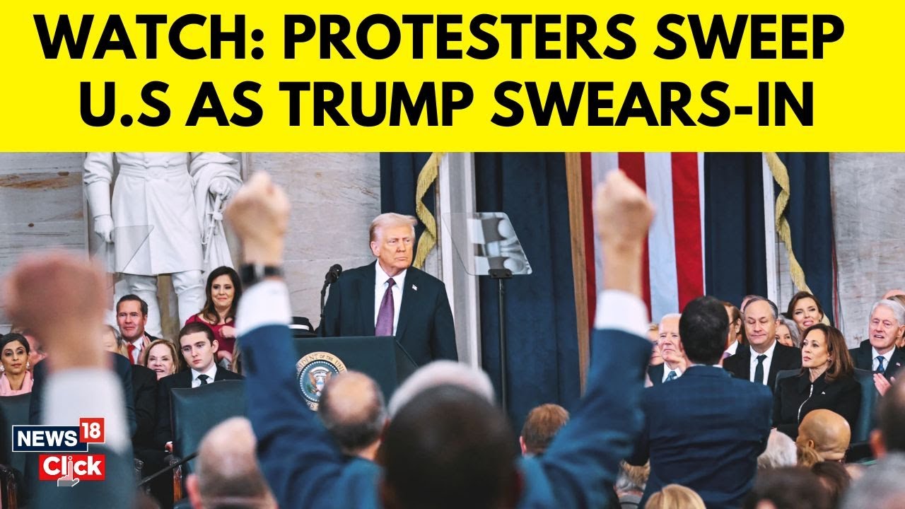Anti-Trump Protests Erupt Across US | Takes Oath as 47th President | Trump's Day 1 At Office-N18G
