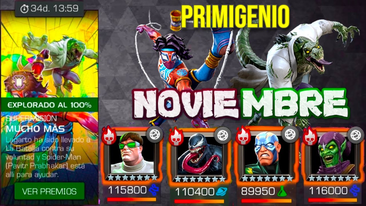 GUIA ⚠️ MISION MENSUAL PRIMIGENIO ⚠️ NOVIEMBRE HAZLO SIN PROBLEMA TODOS LOS PREMIOS | MCOC 