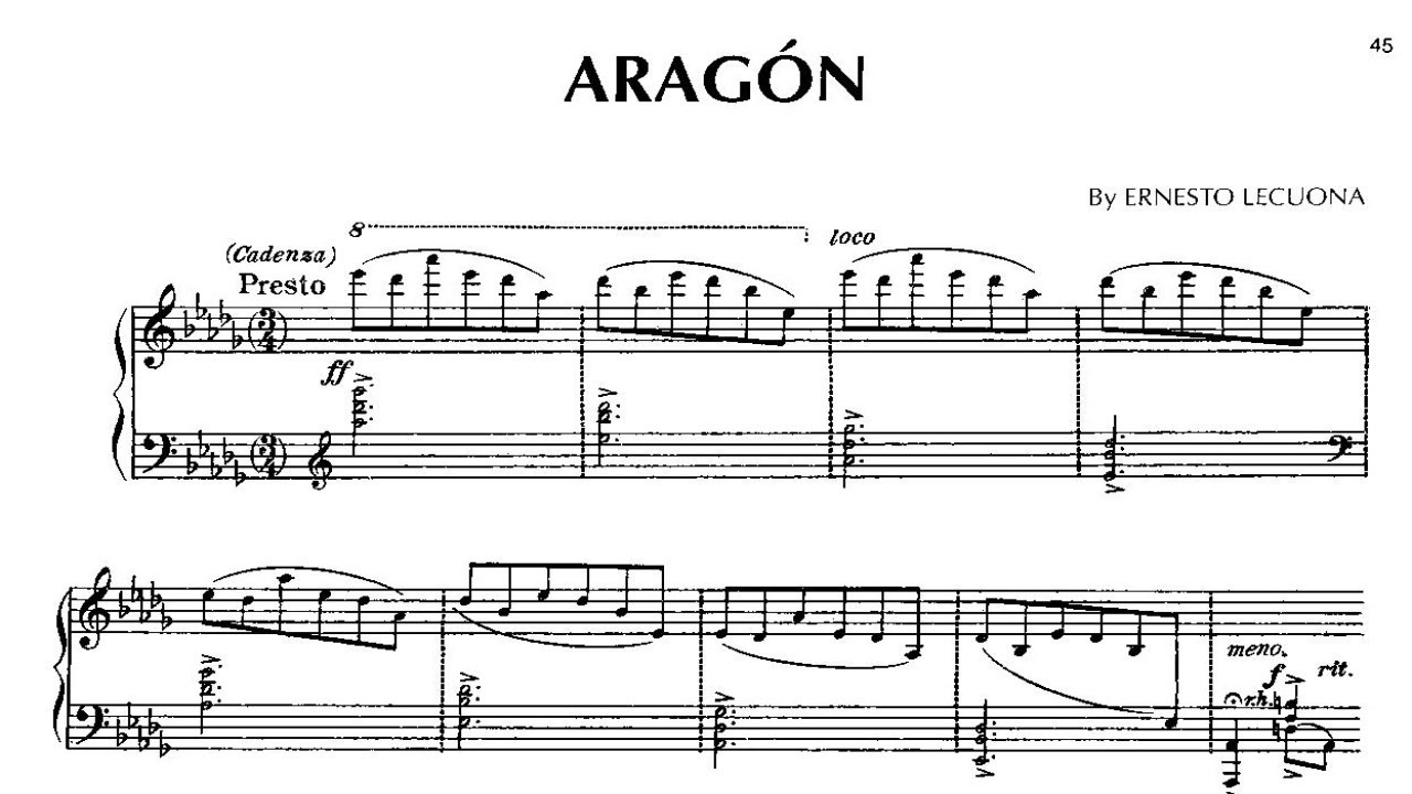 Ernesto Lecuona: Aragón (c. 1930)