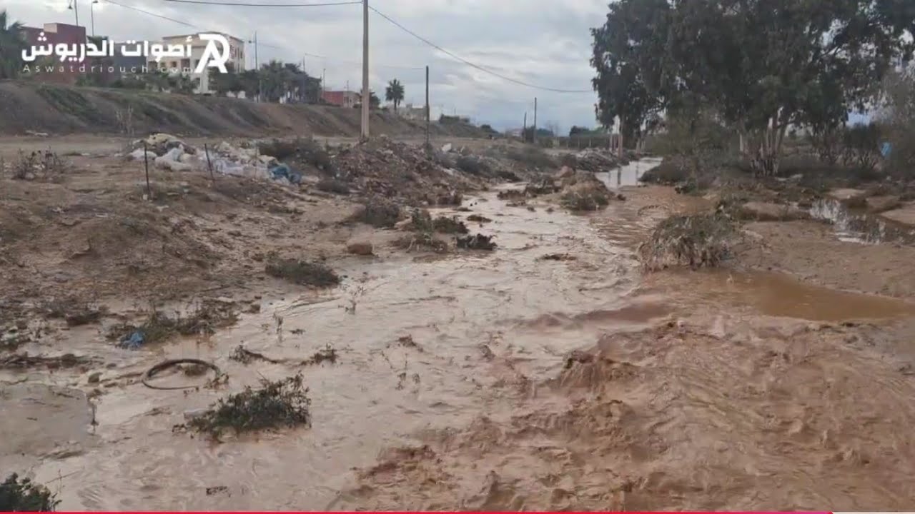 بعد سنوات من الجفاف&hellip; واد أسلان يعود للجريان بفضل الأمطار بالدرّيوش