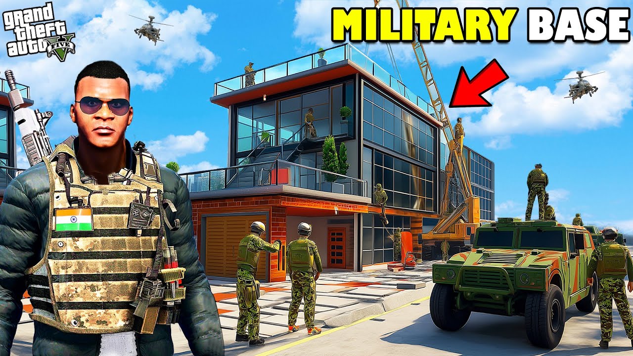 Franklin Turn His House Into Military Base in GTA 5 | SHINCHAN and CHOP