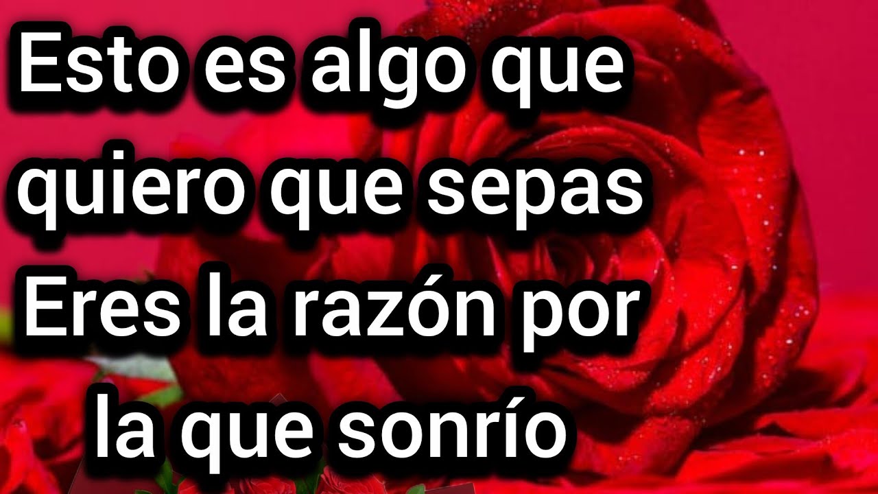 Esto es algo que quiero que sepas Eres la razón por la que sonrío cada día TE AMO