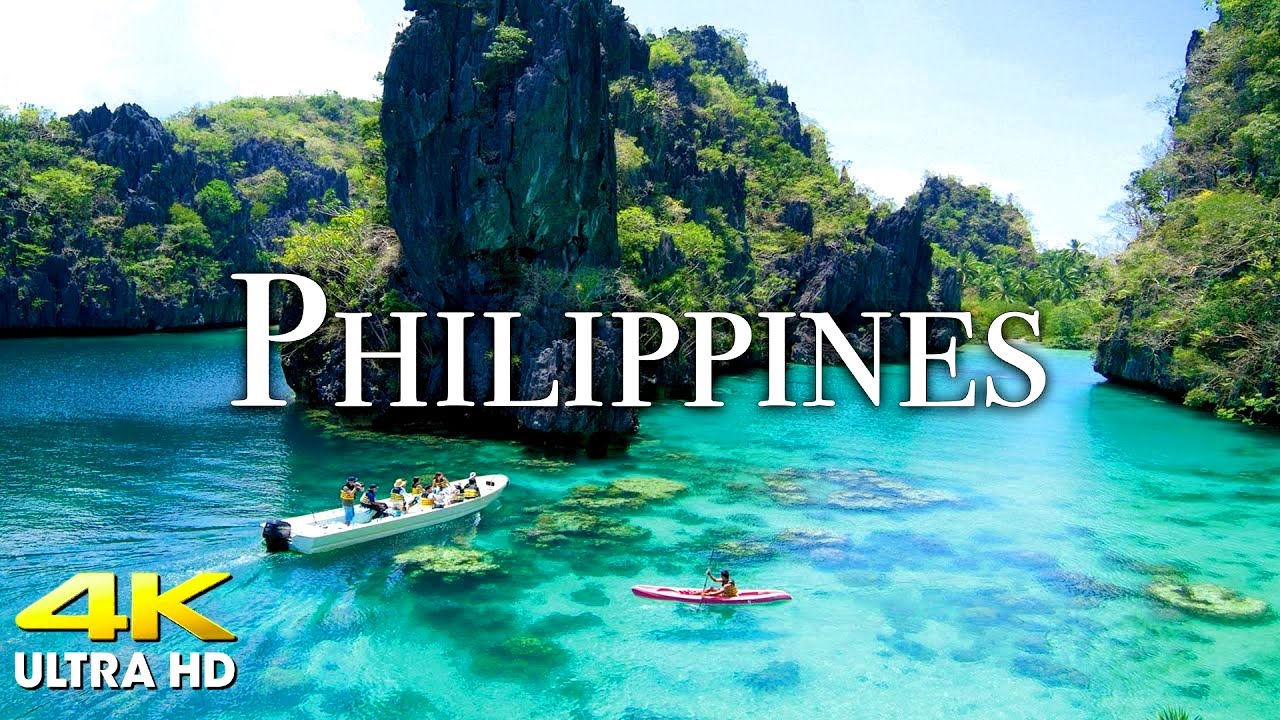 FLYING OVER PHILIPPINES (4K UHD) Amazing Beautiful Nature Scenery & Relaxing Music for Stress Relief