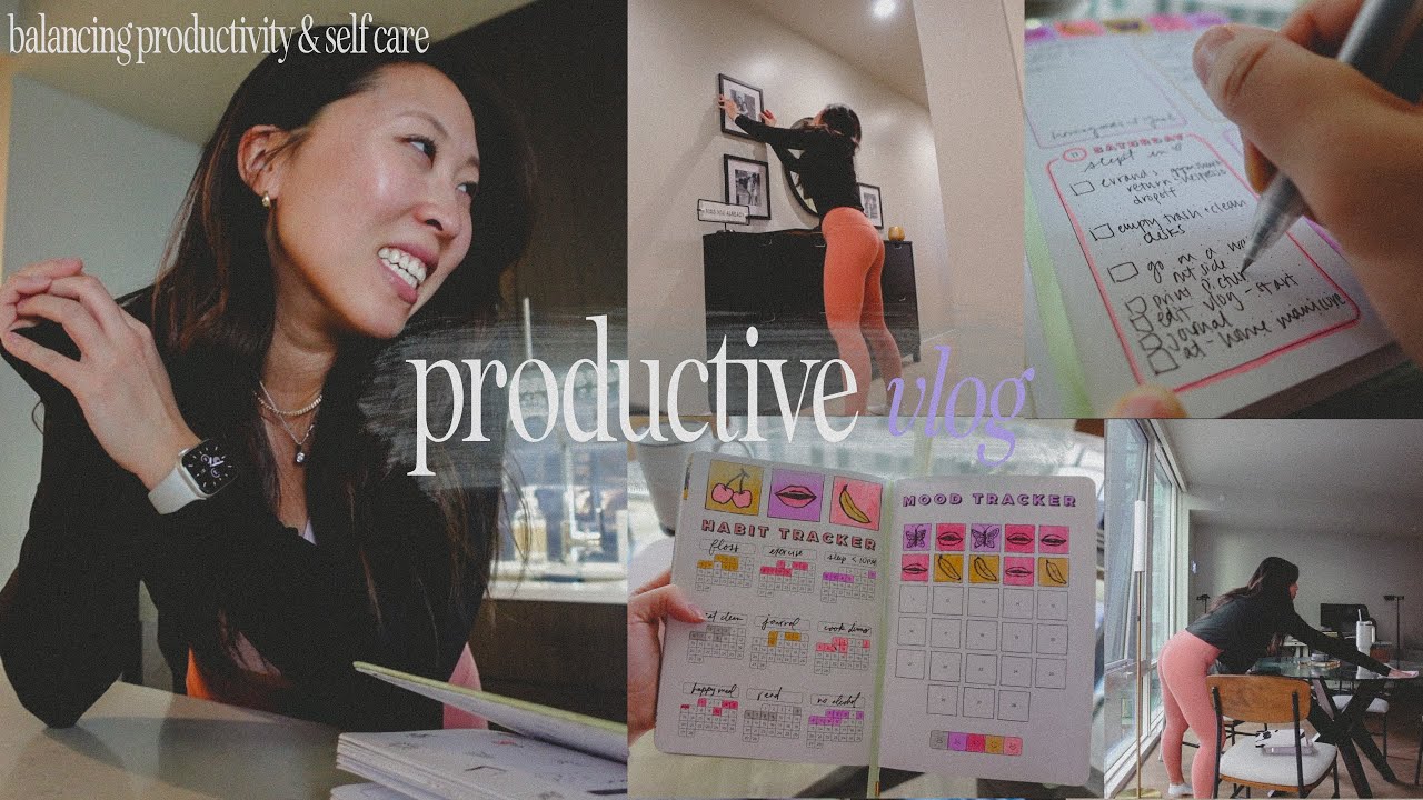 PRODUCTIVE VLOG: woke up at noon, balancing productivity & self care, weekend to do list & more 💕
