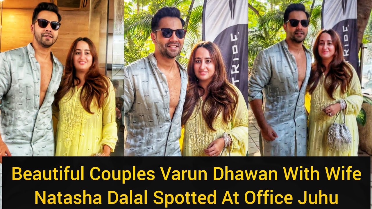 Beautiful Couples Varun Dhawan With Wife Natasha Dalal Spotted At Office Juhu Dhanteras Puja 🙏😍
