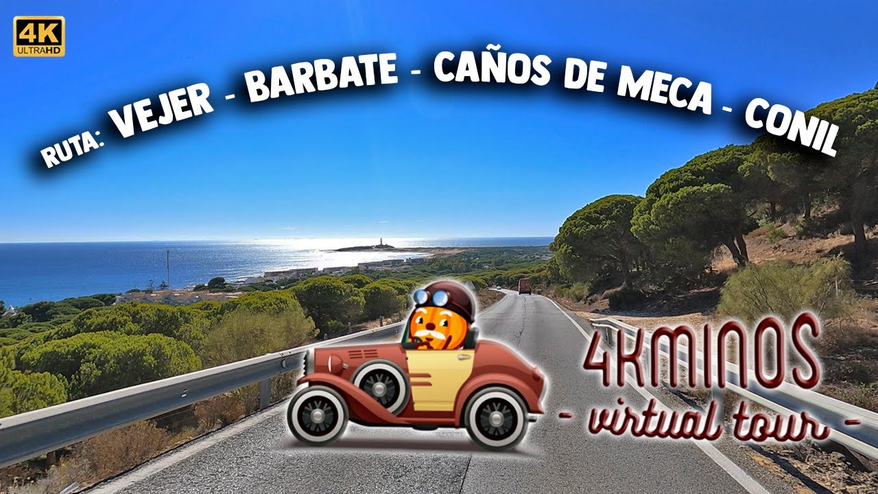 Ruta : Vejer - Barbate - Caños de Meca - Conil - 4K Ultra HD Driving Virtual Tour Spain 2021