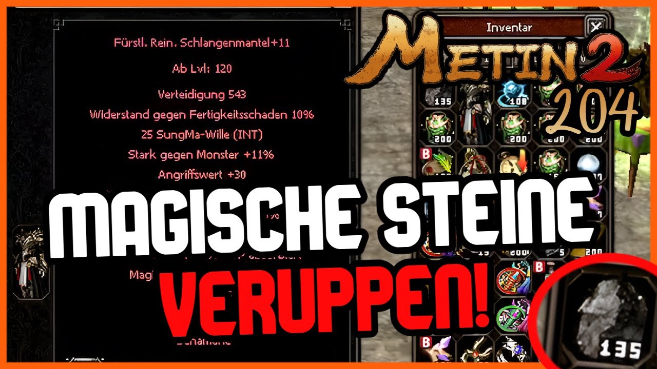 Metin2 DE ⭐️ Germania [ #204 ] ⭐️ 100x Magischer Stein vs. Schlangenr&uuml;stung & Sehertruhen!
