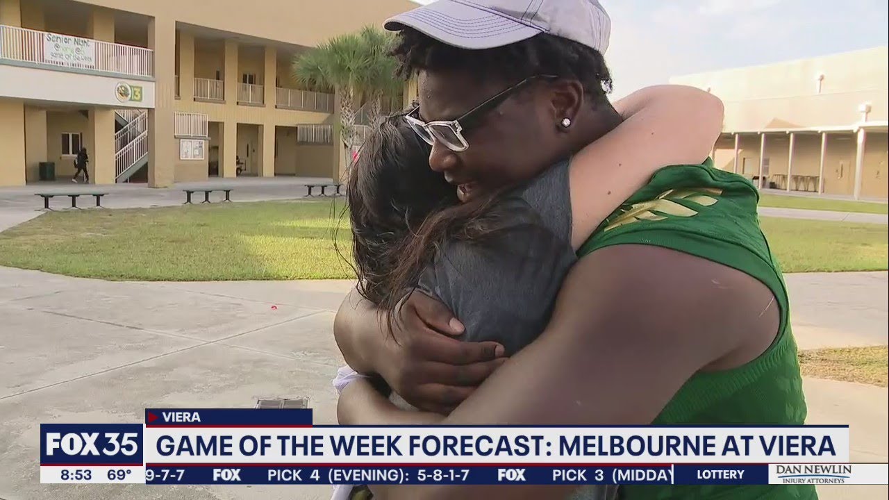 Viera football player gives jersey to favorite teacher