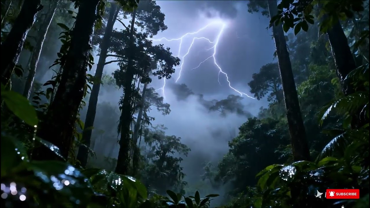 Thunderstorm in the Rainforest 🌩️ 4K Cinematic Nature