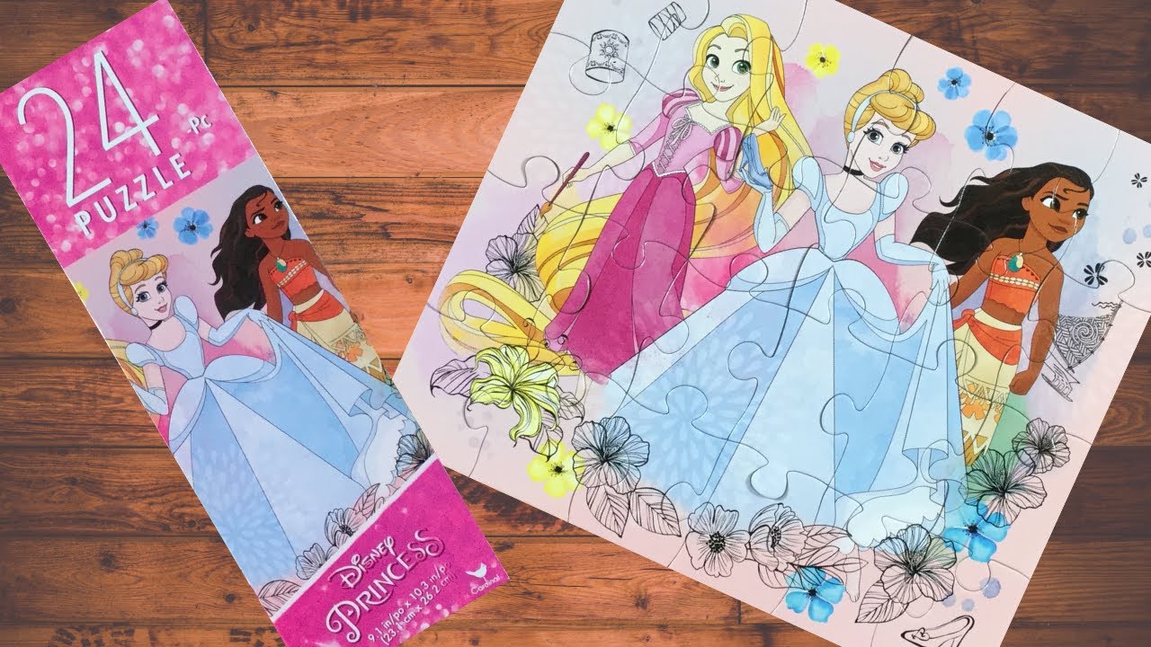 Disney Princess Puzzle - 24pcs - Rapunzel, Cinderella & Moana