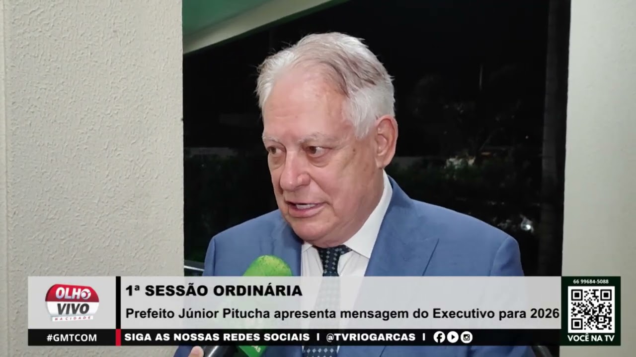1ª SESSÃO ORDINÁRIA | Prefeito Júnior Pitucha apresenta mensagem do Executivo para 2026