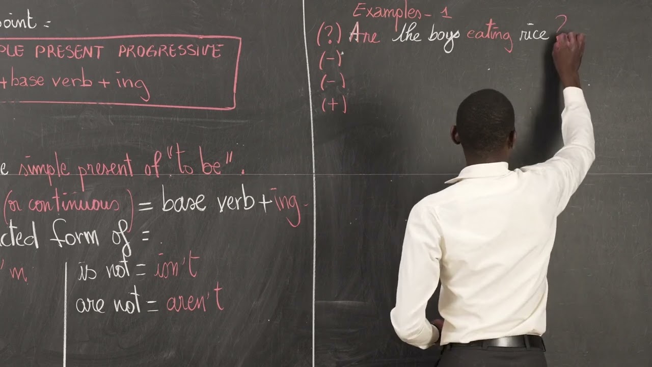 Cours - 5e - Anglais - Grammar : The simple present progressive (to be) + base verb + ing 2/2