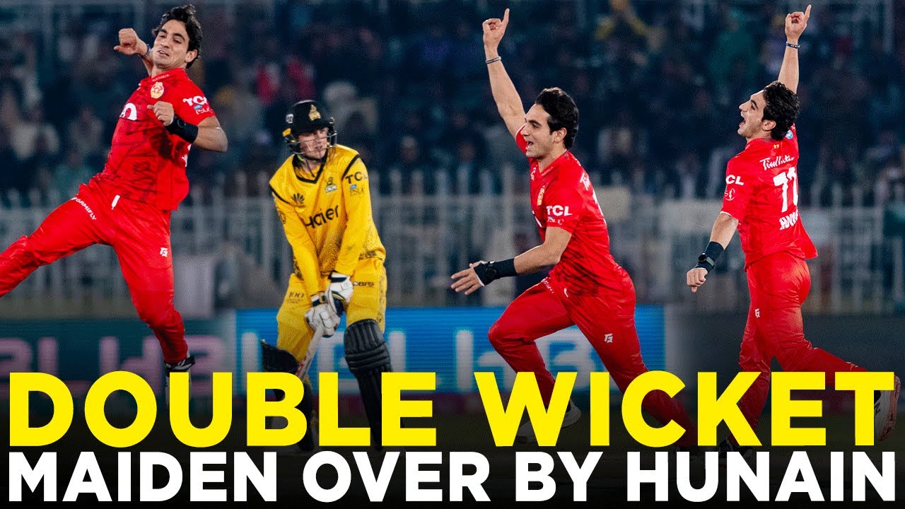 PSL 9 | Double Wicket 1st Over By Hunain Shah | Islamabad United vs Peshawar Zalmi | Match20 | M1Z2A
