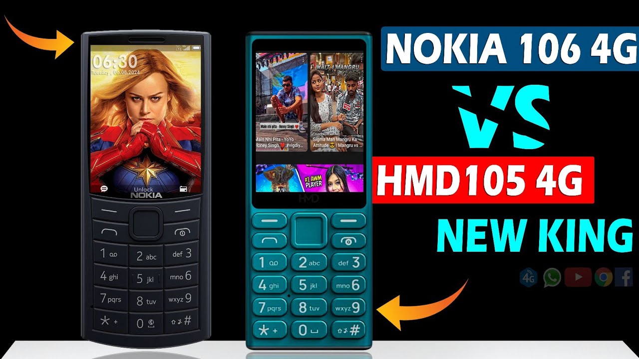 Nokia 106 4G VS Nokia HMD 105 4G - Who is Flagship Killer! 👹🔥