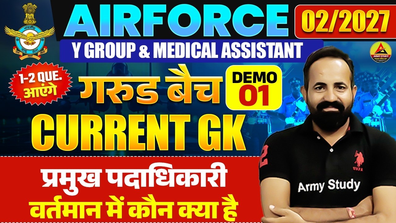 वर्तमान में कौन क्या है 2026 | vartman kon kya hai 2026 | Airforce Exam Gk Demo Class 01