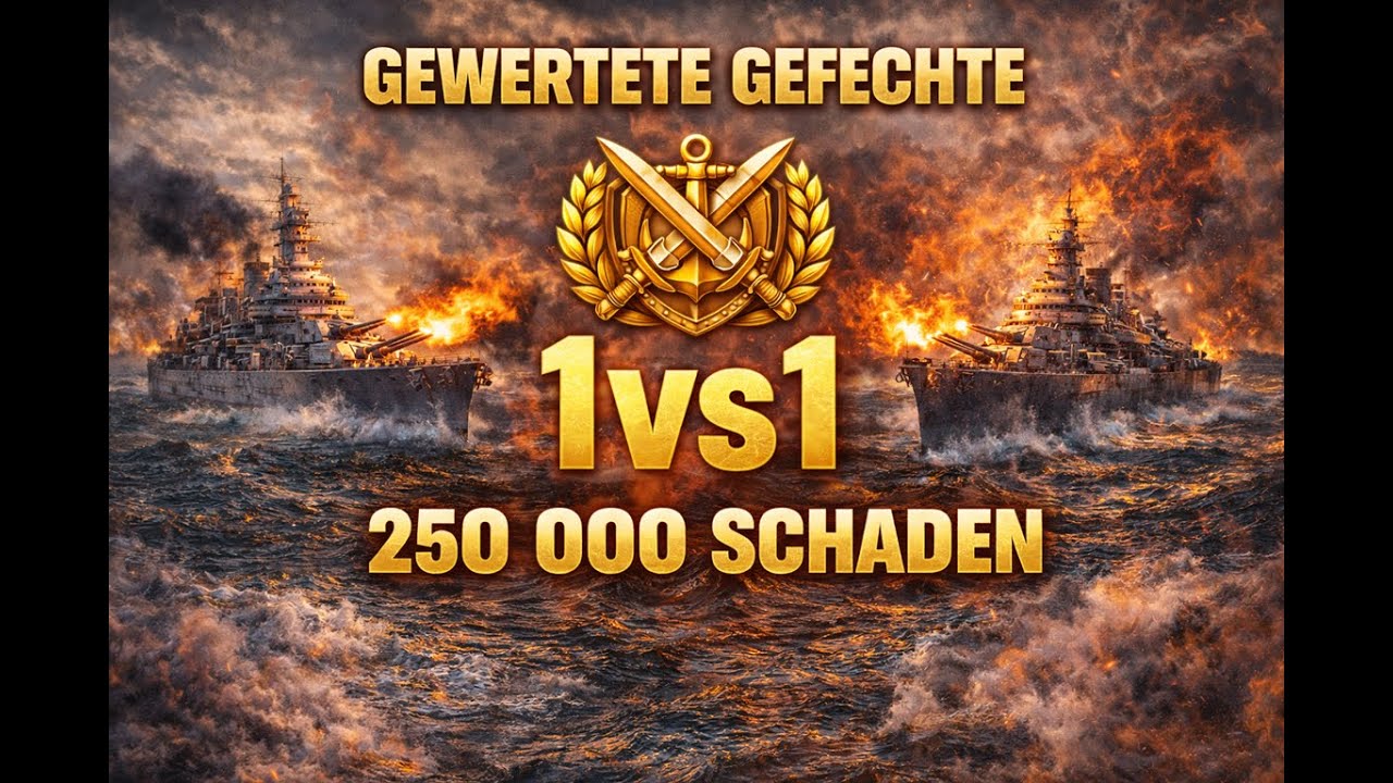 World of Warships Gewertete Gefechte - 1vs1 und 250 000 Schaden