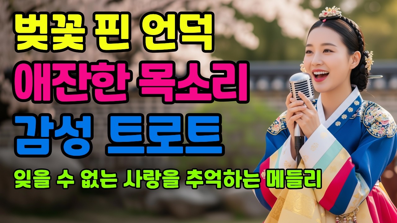 🌸벚꽃 핀 언덕위에서 들리는 애잔한 목소리ㅣ계속 듣게 되는 감성 트로트 메들리ㅣ애절한 트로트ㅣ최신 트로트 모음