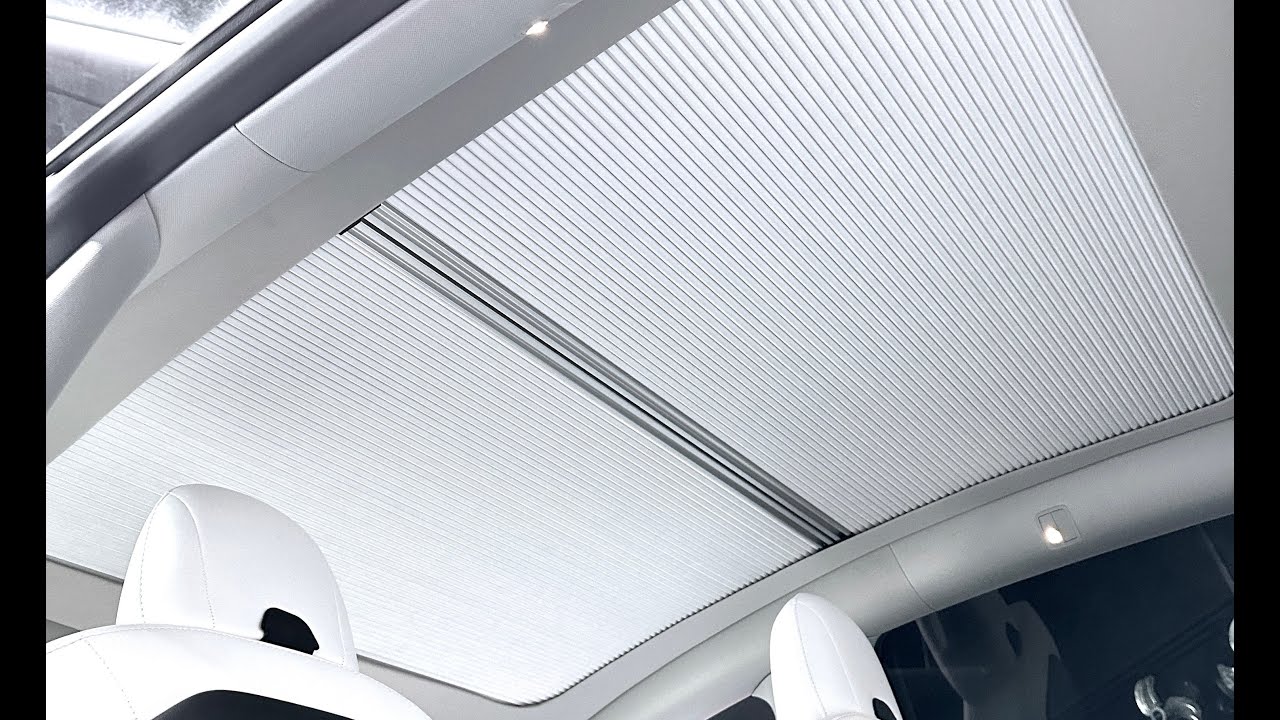 Model Y   Retractable Sunroof Sunshade   Heat Reducing and Light Diffusing Shade