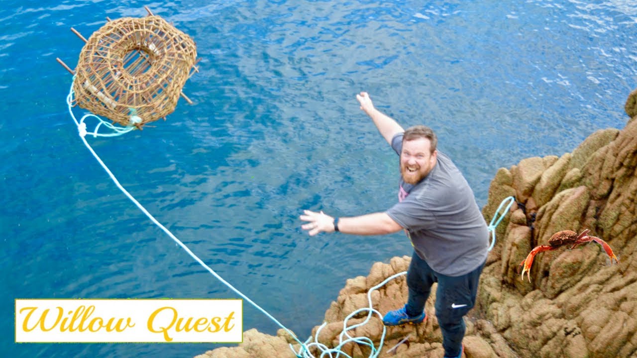 Traditional Willow Crab Pots from the Shore - WILL THEY CATCH?