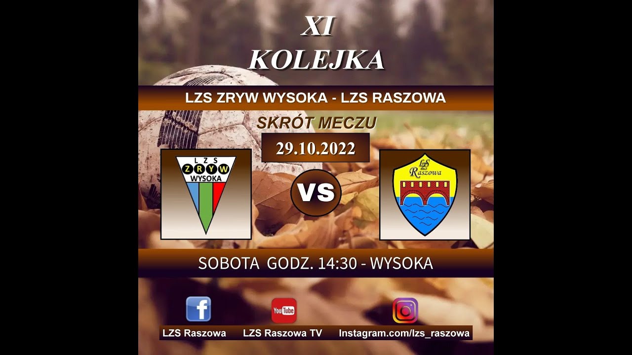 LZS Zryw Wysoka - LZS Raszowa - 1:3 (1:0) - skrót meczu - 29.10.2022 - A-KLASA