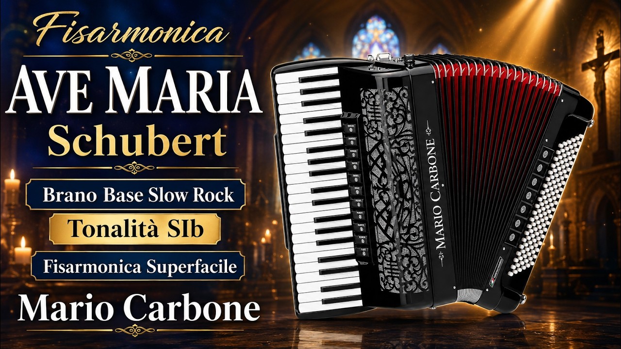 Fisarmonica - AVE MARIA  - Schubert - Brano Base Slow Rock - Tonalità SIb - Fisarmonica Superfacile