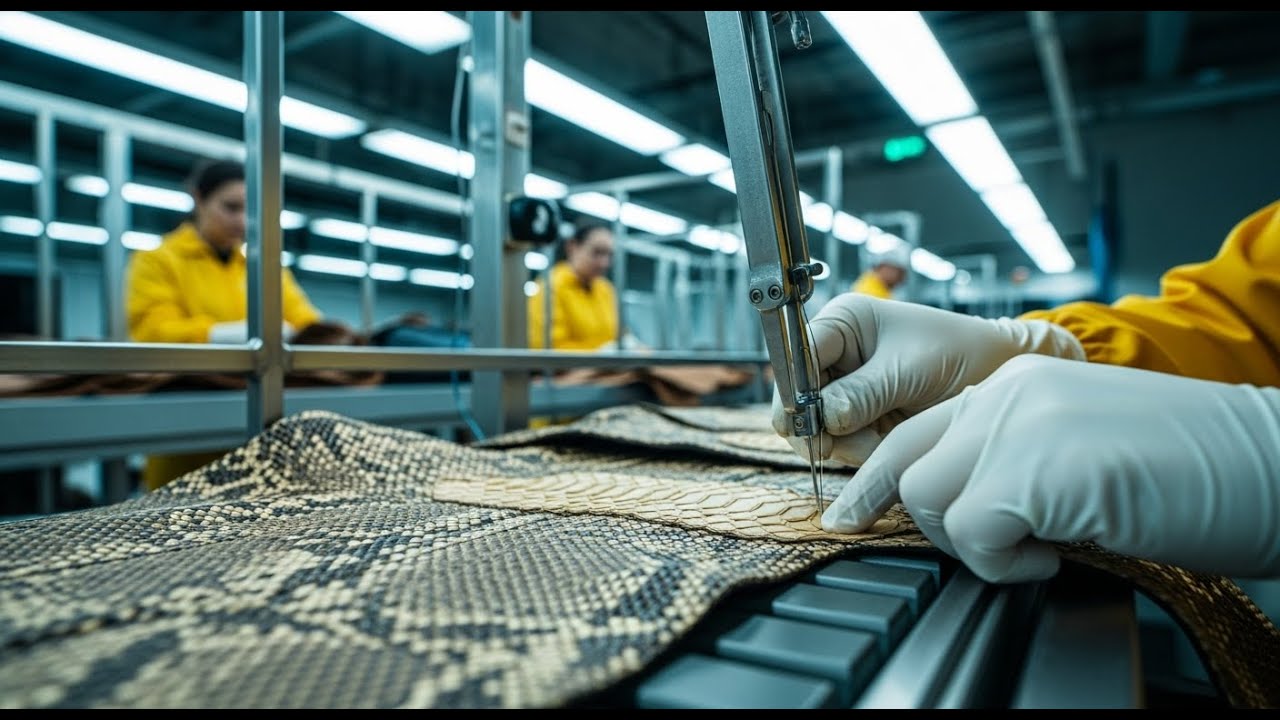 Inside the Python Leather Workshop – (Full Process) Luxury Jacket Making