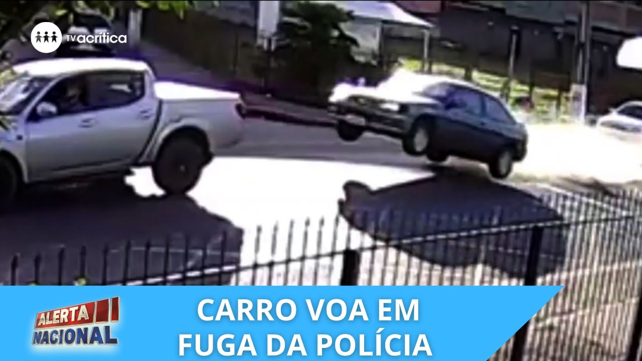 CARRO VOA EM FUGA DA POLÍCIA E ATINGE CAMINHONETE
