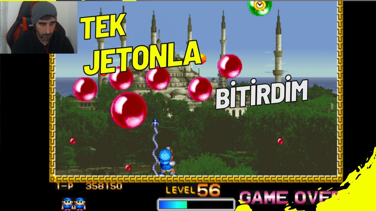 Super Pang Atari Zamanı Oyunu Tek Jetonla Bitiridim