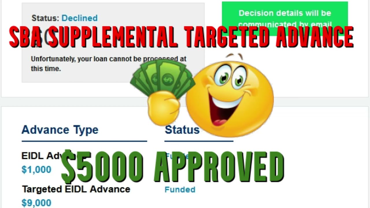 🤑SBA Approved 💲5000 EIDL Supplemental Targeted Advance Grant Economic Injury Disaster Loan Update