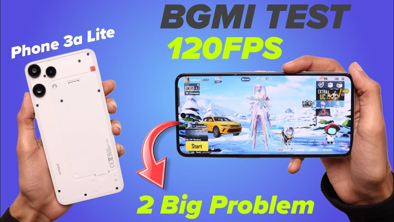 Тест Nothing Phone 3a Lite BGMI 120 кадров в секунду | Тест нагрева, гироскопа и аккумулятора