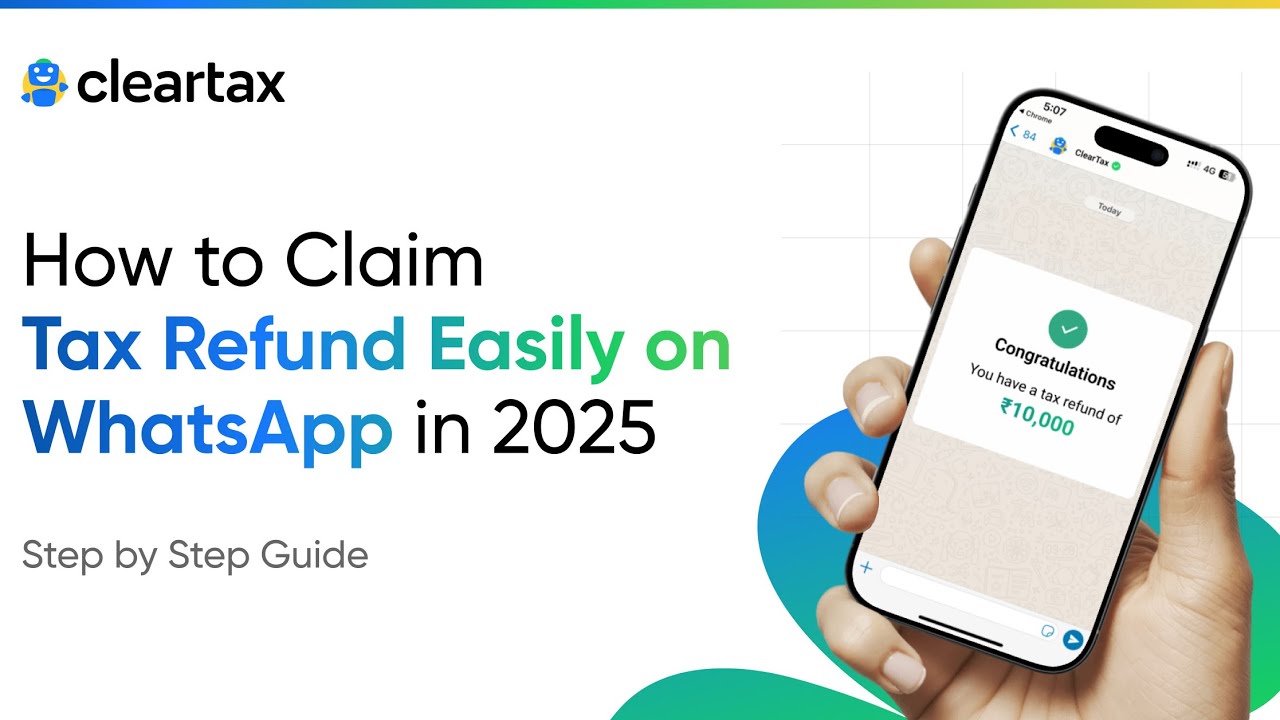 How to Claim Tax Refund easily on Whatsapp ||Step by Step guide|| English|| ClearTax