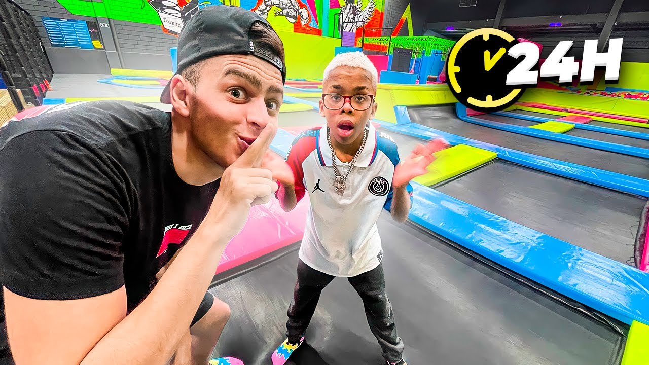 24 HORAS NO PARQUE DE TRAMPOLIM COM BOCA09!!! ‹ JonVlogs ›
