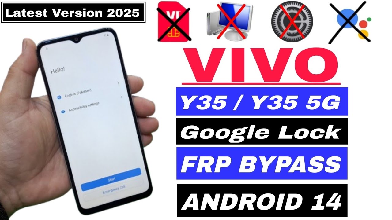 VIVO Y35 FRP Bypass Android 14 Settings Not Opening 2025 | VIVO Y35 Google Account Lock Bypass
