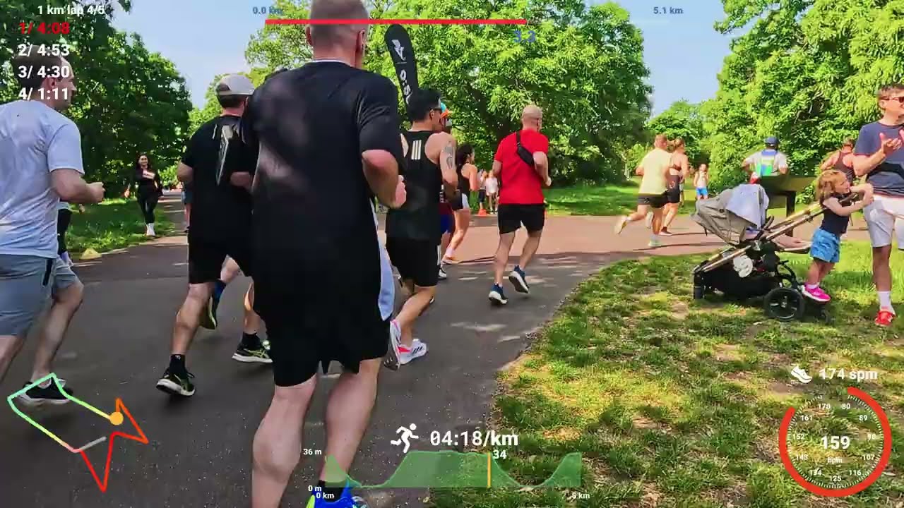 Hills at the Runthrough Greenwich Park 5k race - virtual run