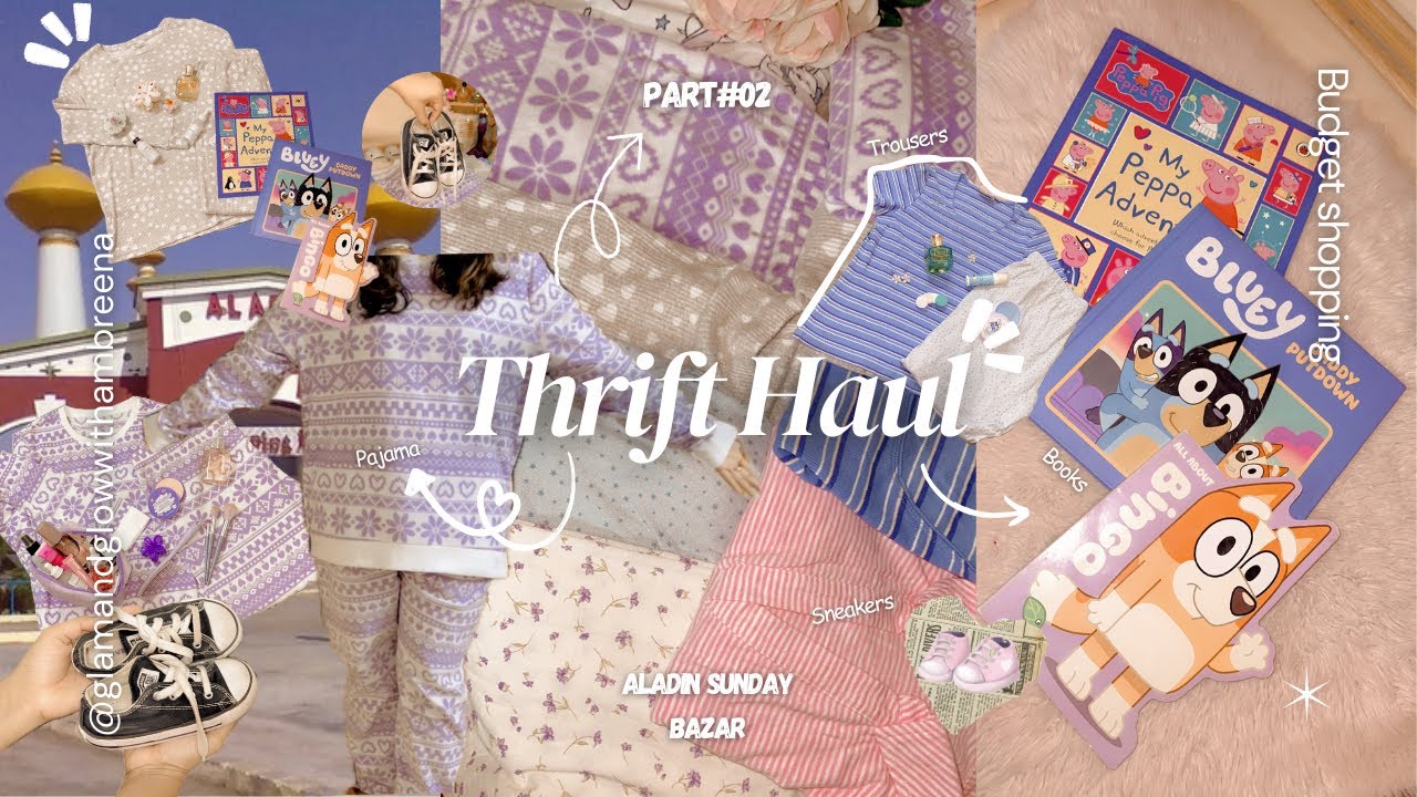 Thrift Shopping Haul part#2 ✨PJ Sets Try-On + Baby Items📚