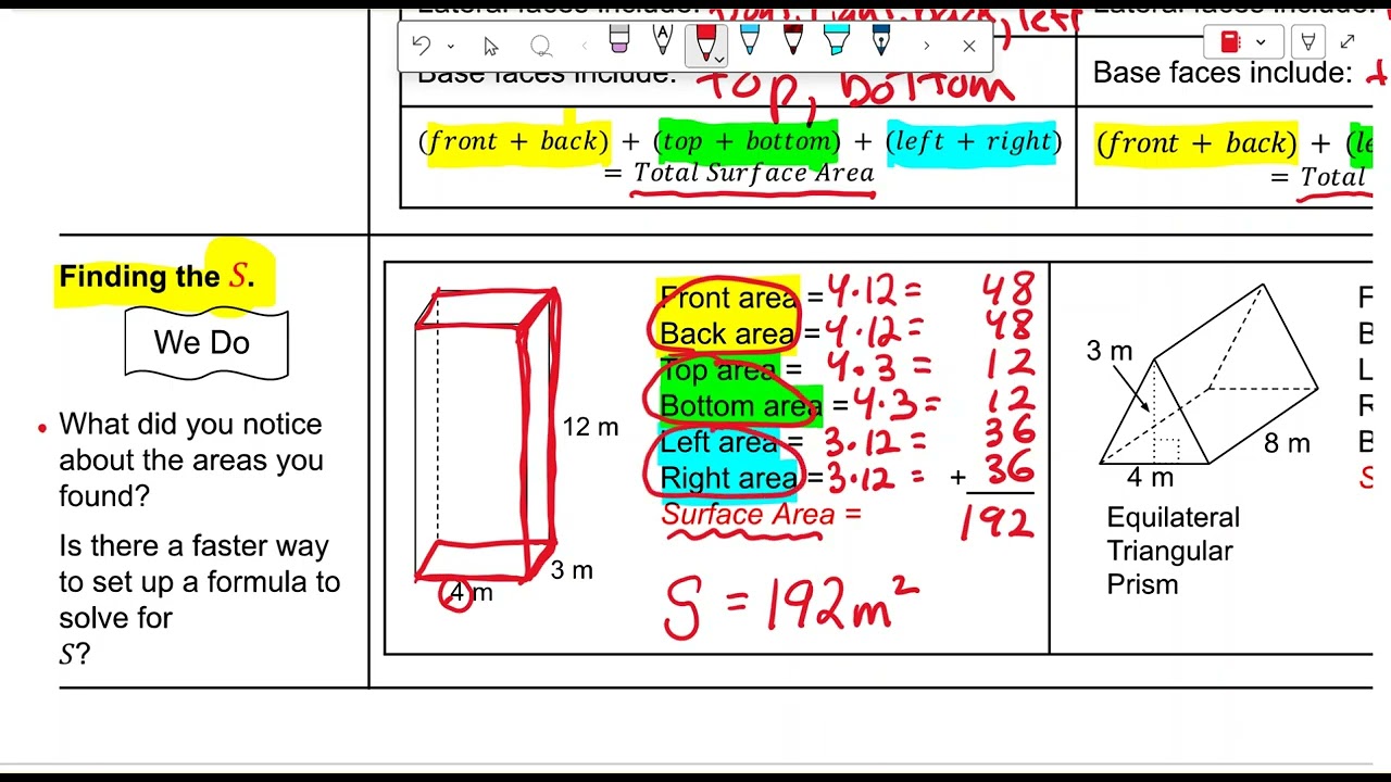 U7 5 Surface Area of Rectangular and Triangular Prisms
