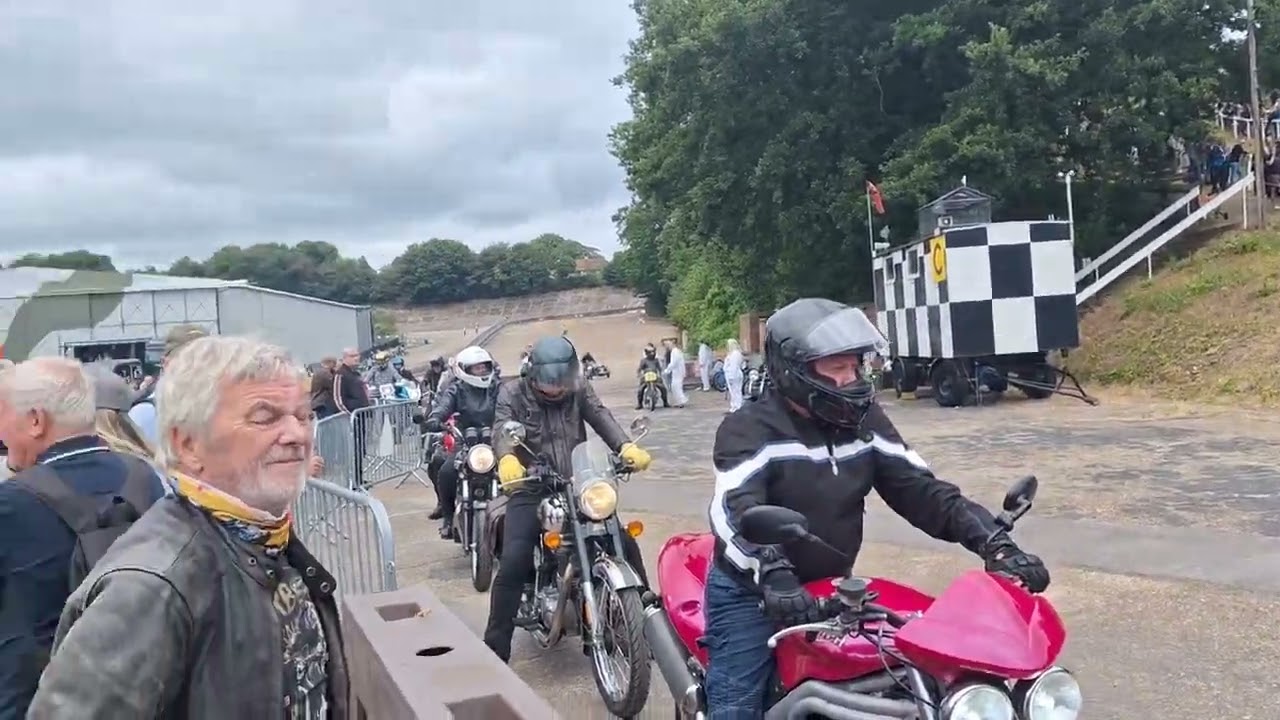 Brooklands Motorcycle Day 2025, 59 Club, Hill Climb, Vintage Motorcycle Track, Aircraft