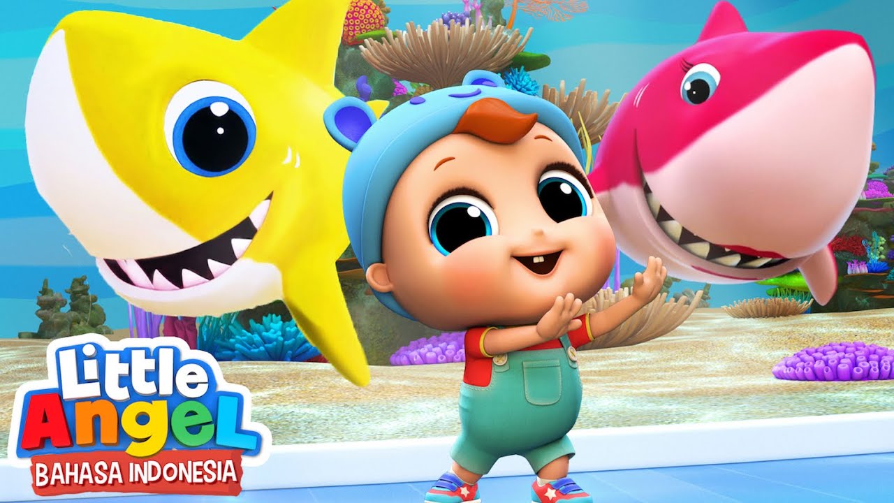 Baby Shark duu duu | Lagu Anak - Bayi Hiu | Little Angel Bahasa Indonesia