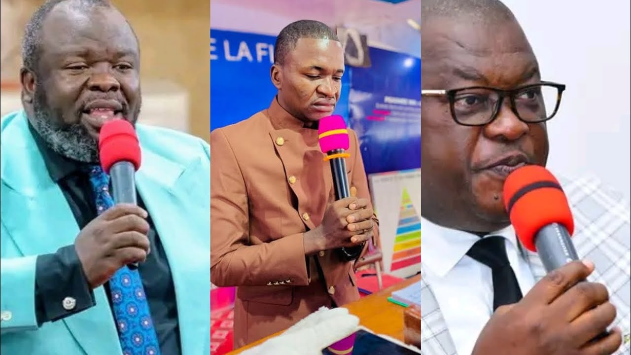 Entre Pasteur Carlos BARUTI et Pasteur Paul NDEMBO, Pasteur Espérant IYEYE est au milieu du village