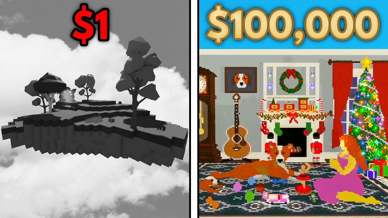$1 vs $100,000 Roblox Island!