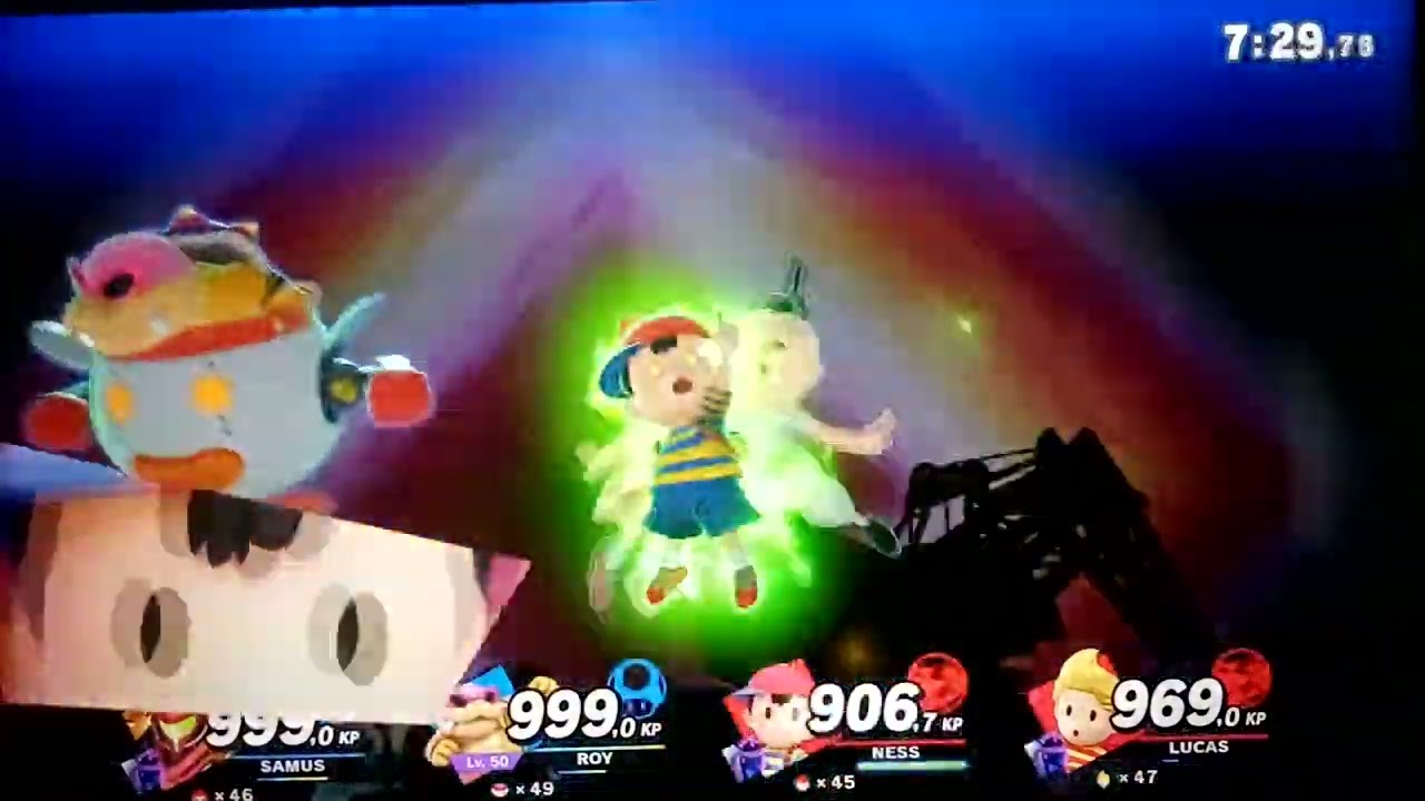 Super Smash Bros Ultimate ich samus mit meinen amiibo figur roy team blau vs team rot ,