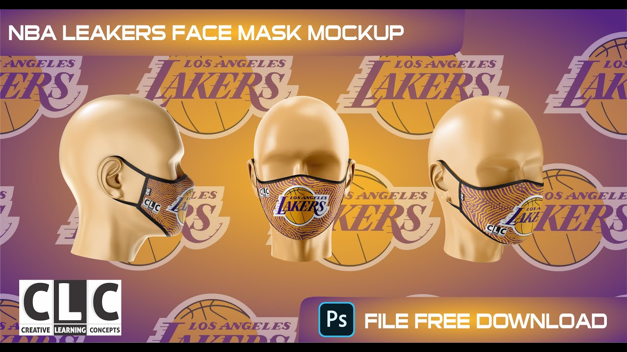 NBA Lakers Face mask Mockup Free Download | Photoshop Mockup Tutorial | Creative Learning Concepts