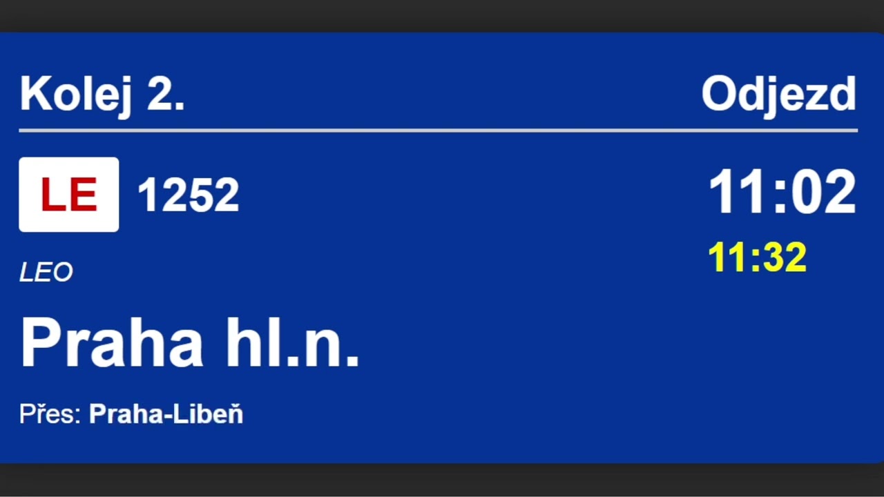 Hlášení Vlaku LE 1252 | STANICE ÚSTÍ NAD ORLICÍ